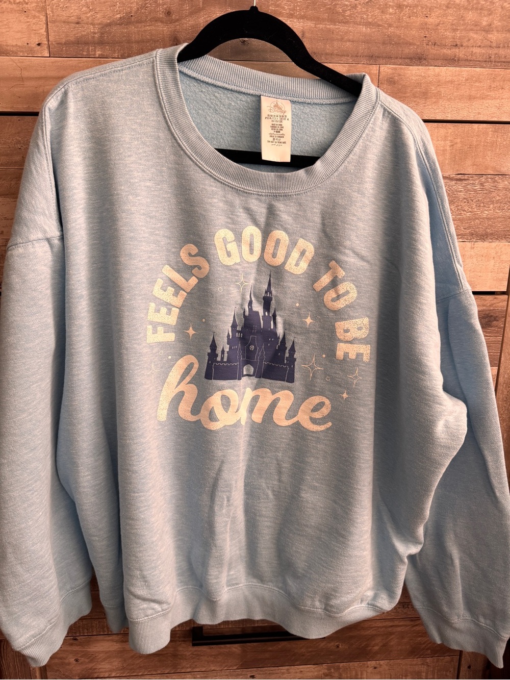 Disney Light Blue 'Feels Good To Be Home' Castle Sweatshirt